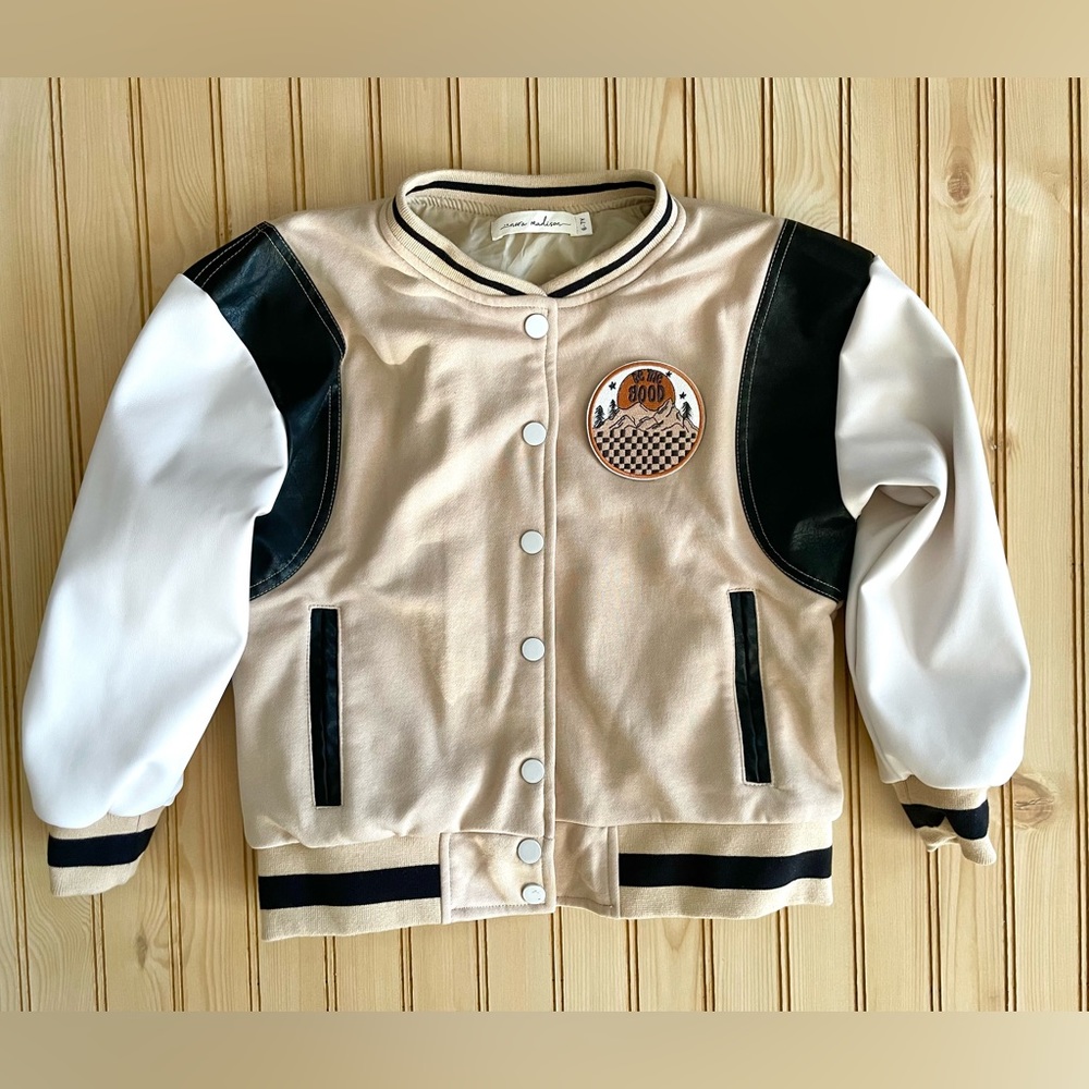 Boys Varsity Bomber Jacket by NORA MADISON Boutique Size 6/7Y